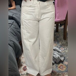 Oak + Fort White Wide-Leg Pants